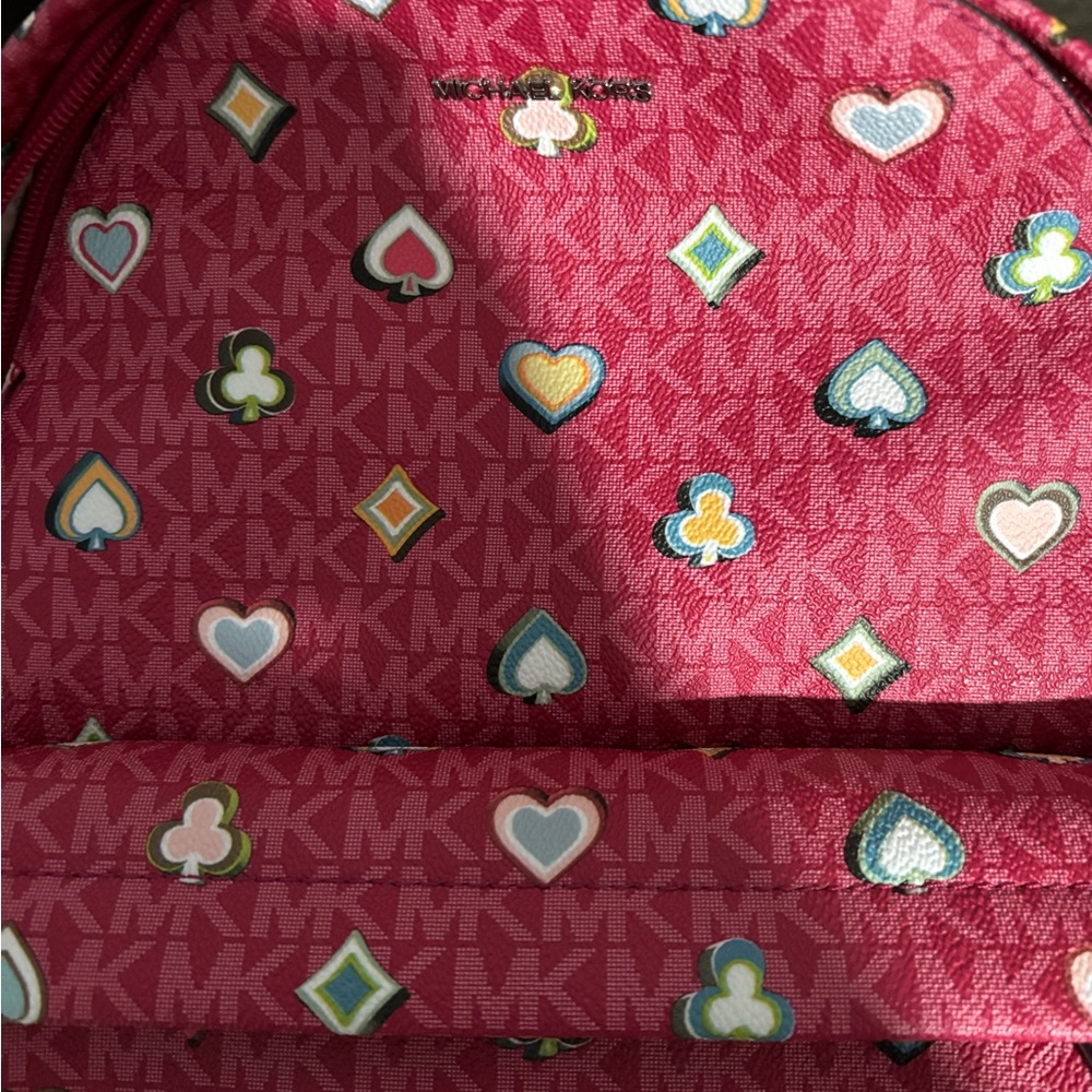 Michael Kors Red Patterned Backpack with Chain St… - image 5